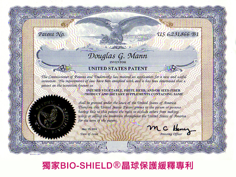 獨家Bio-Shield晶球保護緩釋專利