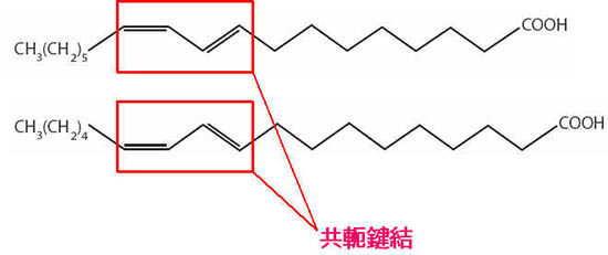 兩種具生理活性的 共軛亞麻油 CLA結構