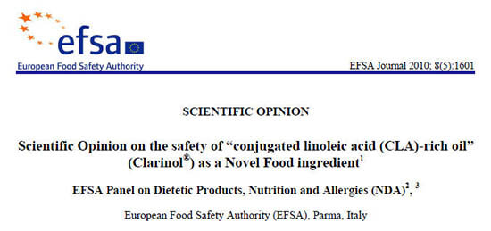Clarinol CLA獨家獲得歐盟(EFSA)官方食品安全認證