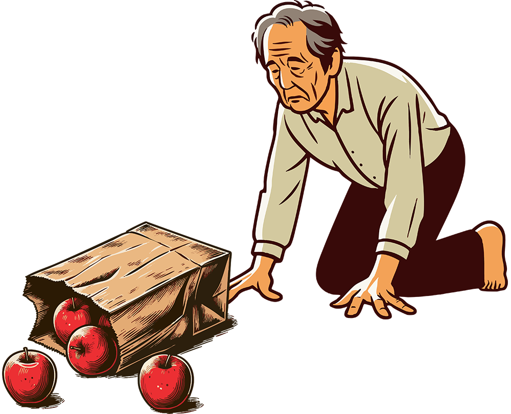 分離乳清蛋白 老人沒拿住蘋果袋